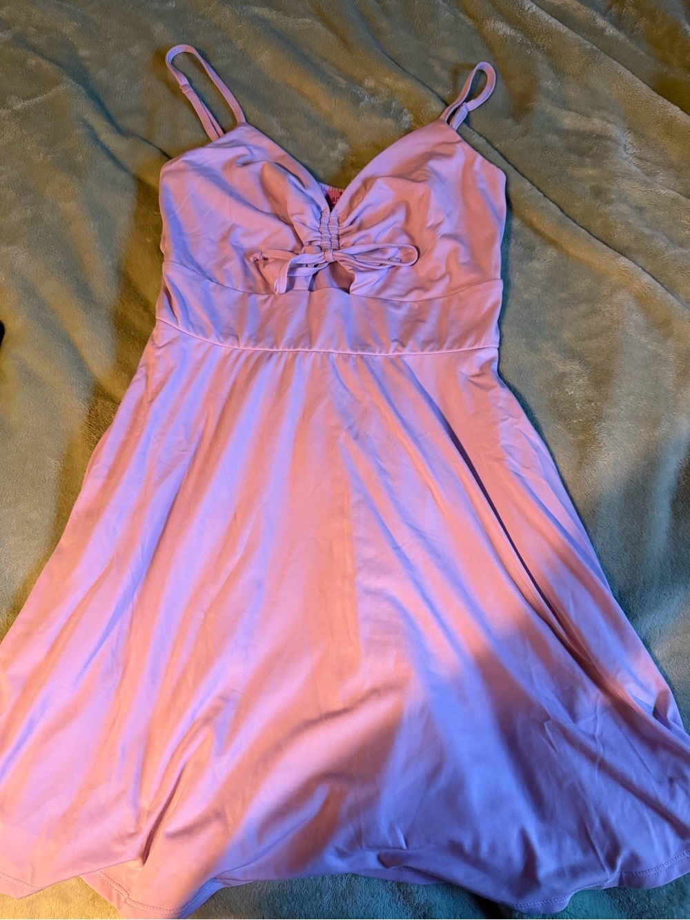 miami Light Pink Tie-Front Mini Dress